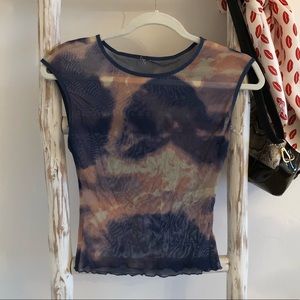 Urban Outfitters Tie Dye Sheer Top